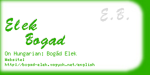 elek bogad business card